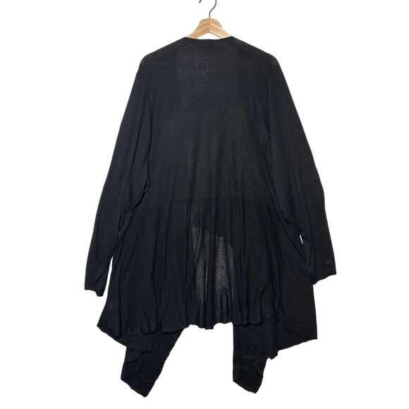 Torrid Open‑Front Cardigan Asymmetrical Long Sleeve Size 6 = 6X Black Office - Picture 9 of 13